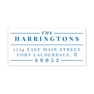 Formal Vintage Style Family Name Return Address Self-inking Stamp