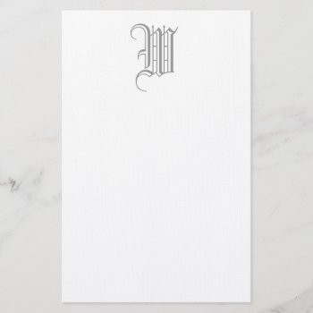 Formal W Editable Monogram Linen Stationery by theWritingDesk at Zazzle