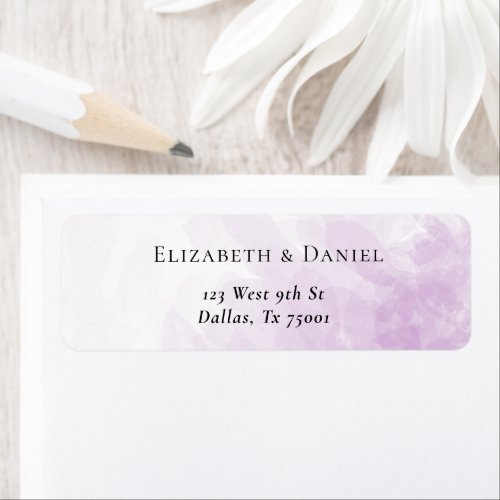 Formal Watercolor Purple Wedding RSVP Address Label