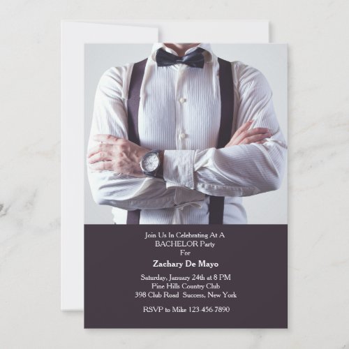 Formal Wear Bachelor Party Invitation