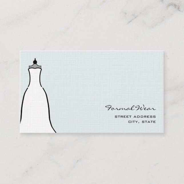 Formal Wear Boutique - A Line Wedding Dress Business Card (Front)