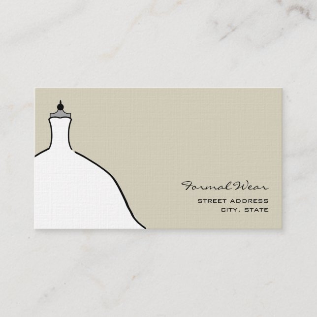 Formal Wear Boutique - Full Wedding Dress Business Card (Front)