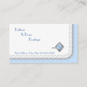 Formal Wear Boutique with Gem Cufflink & Lace Business Card