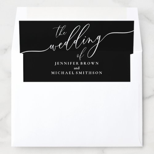 Formal Wedding Black and White Simple Classic Envelope Liner