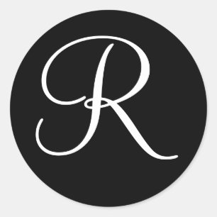 Formal Wedding Colors Monogram Letter Template Cla Classic Round Sticker