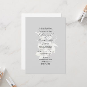 Formal Wedding Elegant White Floral Invitation
