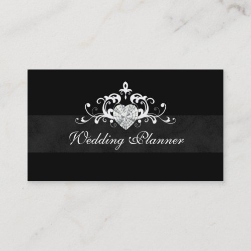 Formal Wedding Event Planner Heart Jewel Business Card