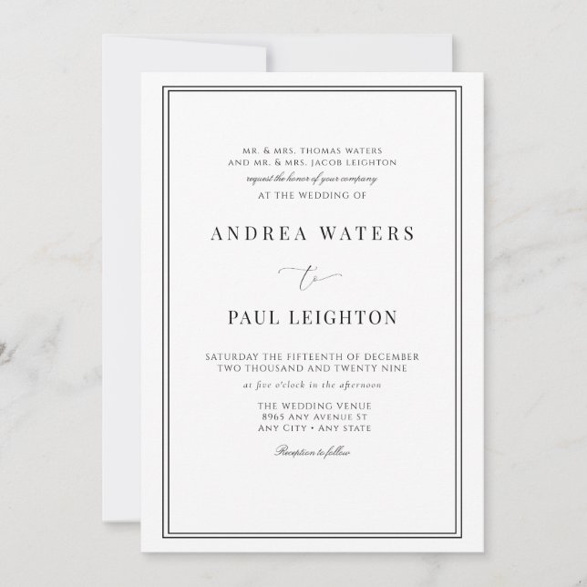 Formal Wedding Invitation (Front)