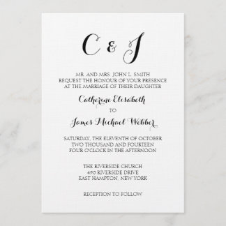 Formal Wedding Invitation Wording Bride's Parents