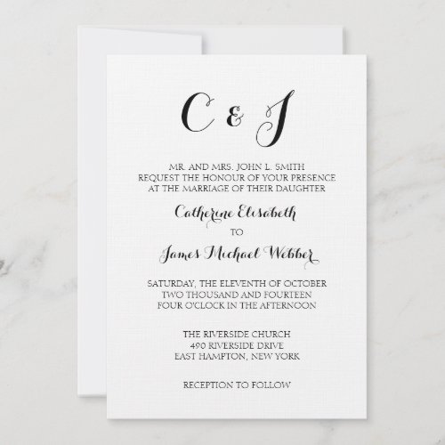 Formal Wedding Invitation Wording Brides Parents