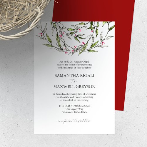 Formal Wedding Invitations Botanical Greenery