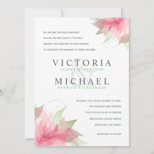 Formal Wedding Invitations Stargazer Pink &amp; White