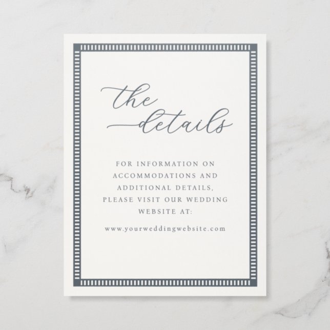 Formal Wedding Letterpress Enclosure Card (Front)