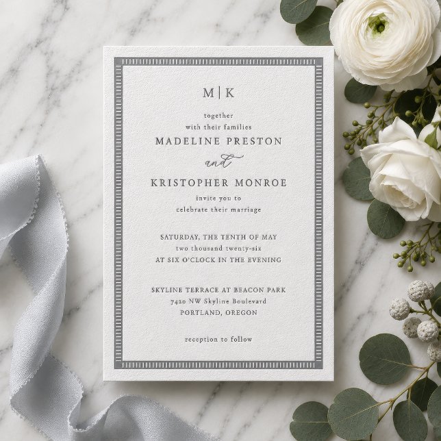 Formal Wedding Letterpress Invitation (Creator Uploaded)