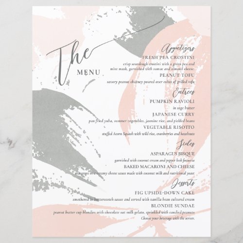 Formal Wedding Menu Elegant