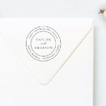 Formal Wedding Names & Round Return Address Self-inking Stamp<br><div class="desc">These elegant return address stamps feature your names with a stylish script "and",  all framed by your return address in a circular typography.</div>