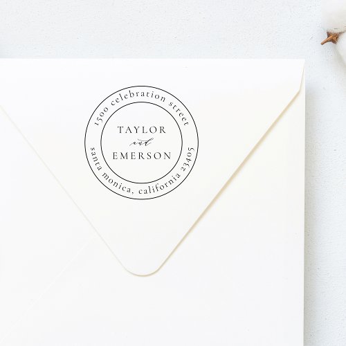 Formal Wedding Names  Round Return Address Self_inking Stamp