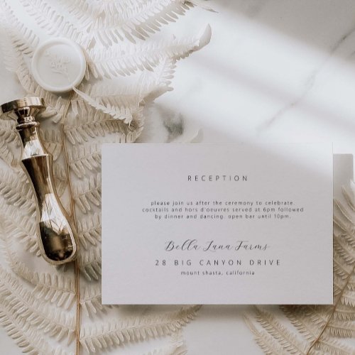Formal Wedding Reception Details Enclosure Card 