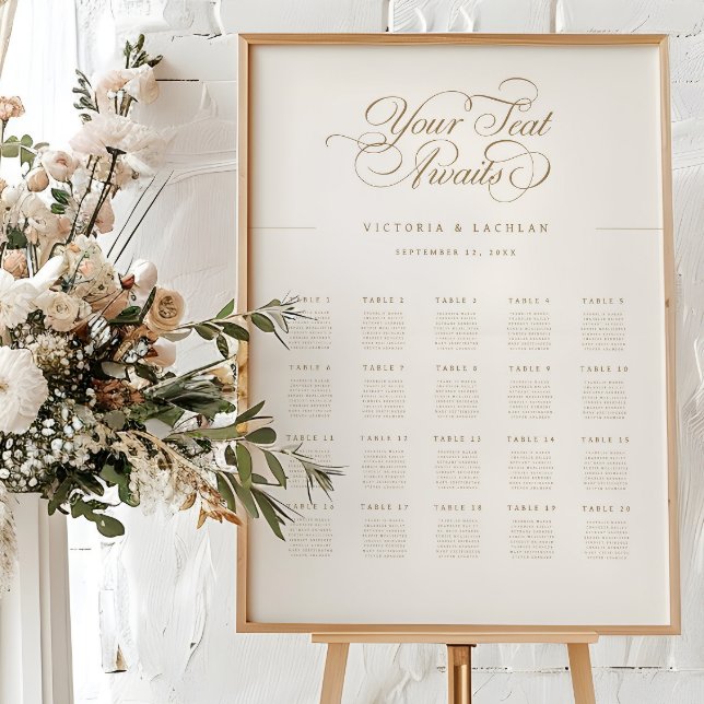 Formal Wedding Reception Seating Chart Foam Board (Creator Uploaded)