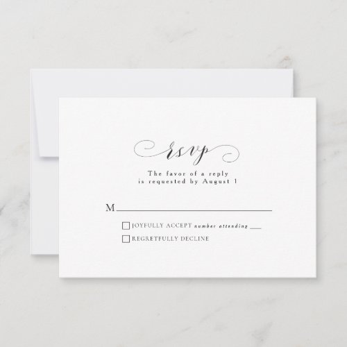 Formal wedding RSVP card