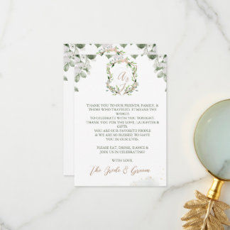 Formal Wedding Thank you Card Gift Favors