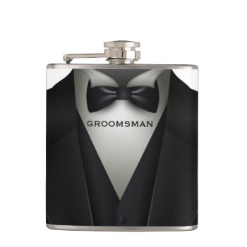 Formal Wedding Tuxedo | Elegant Groomsman Flask by angela65 at Zazzle