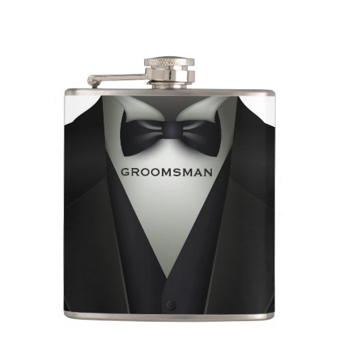 Formal Wedding Tuxedo  Elegant Groomsman Flask