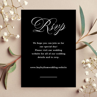 Formal Wedding Typography RSVP Card