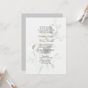 Formal Wedding White Floral Invitation Parents