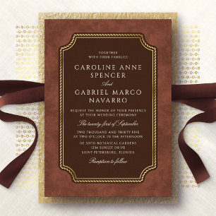 Formal Western Desert Wedding Foil Invitation