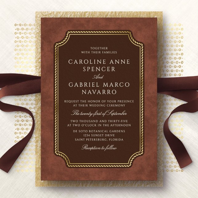 Formal Western Desert Wedding Foil Invitation (Creator Uploaded)
