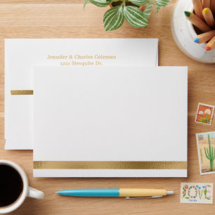 Formal White & Gold Invitation Envelope