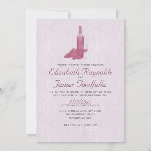 Formal Wine Bottle Wedding Invitations