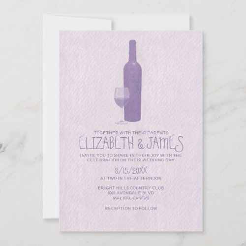 Formal Wine Bottles Wedding Invitations