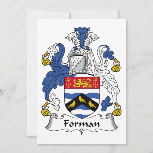 Forman Family Crest Custom Invitation