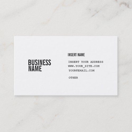 Format With Columns Condensed Fonts Business Card