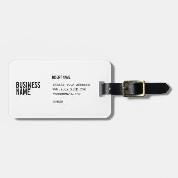 Format With Columns Condensed Fonts Business Luggage Tag by RicardoArtes at Zazzle