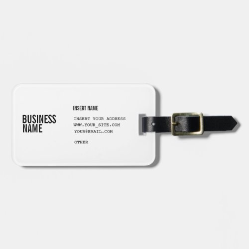 Format With Columns Condensed Fonts Business Luggage Tag