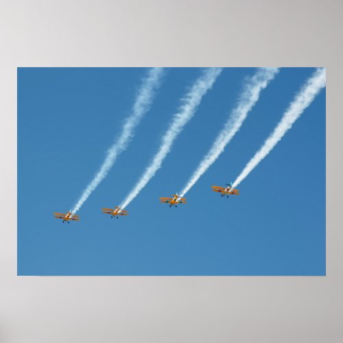 FORMATION of 4 EARLY BIPLANES Poster