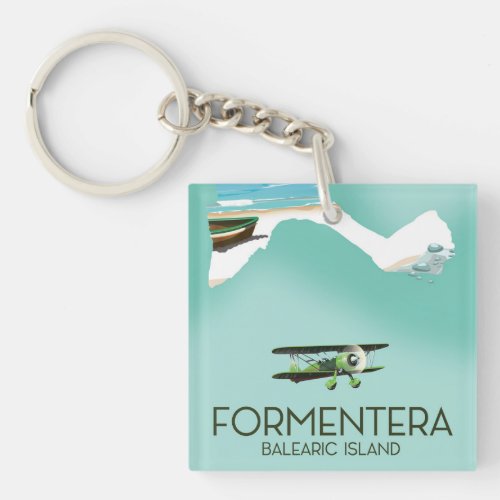 Formentera Balearic island Map Travel poster Keychain