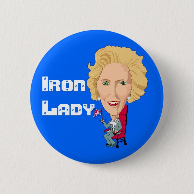 Former British Prime Minister Iron Lady THATCHER Pinback Button (Front)