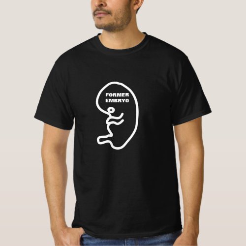 Former Embryo and Embryo Image on Black T_Shirt
