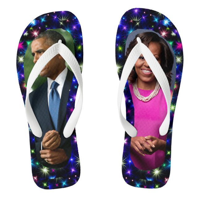 FORMER PRESIDENT OBAMA & MICHELLE FLIP FLOPS (Footbed)