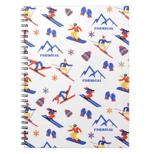Formigal Spain Aragon Ski Snowboard Pattern Notebook