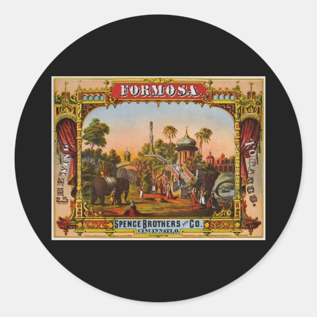 Formosa chewing tobacco classic round sticker (Front)
