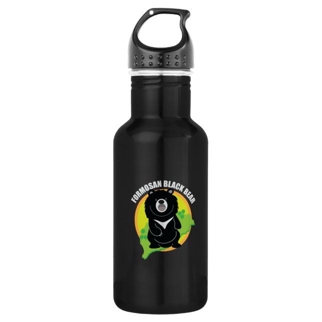 Formosan(Taiwan) black bear Logo Stainless Steel Water Bottle (Front)