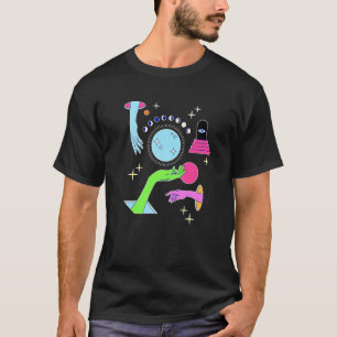 Forms Esoteric Moon Phases Hands Illustration T-Shirt