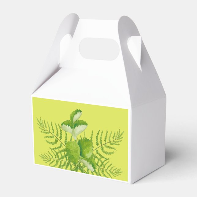 Forms in Green on a Gable Favor Box (Front Side)
