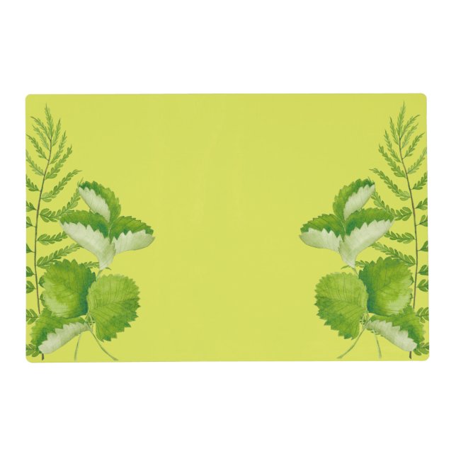 Forms in Green on a Laminated Placemat (Front)