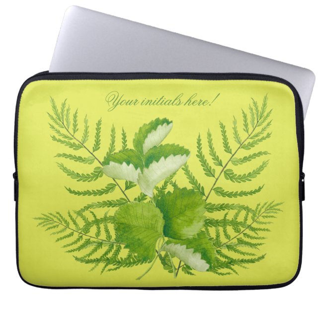 Forms in Green on a Laptop Sleeve (Front)